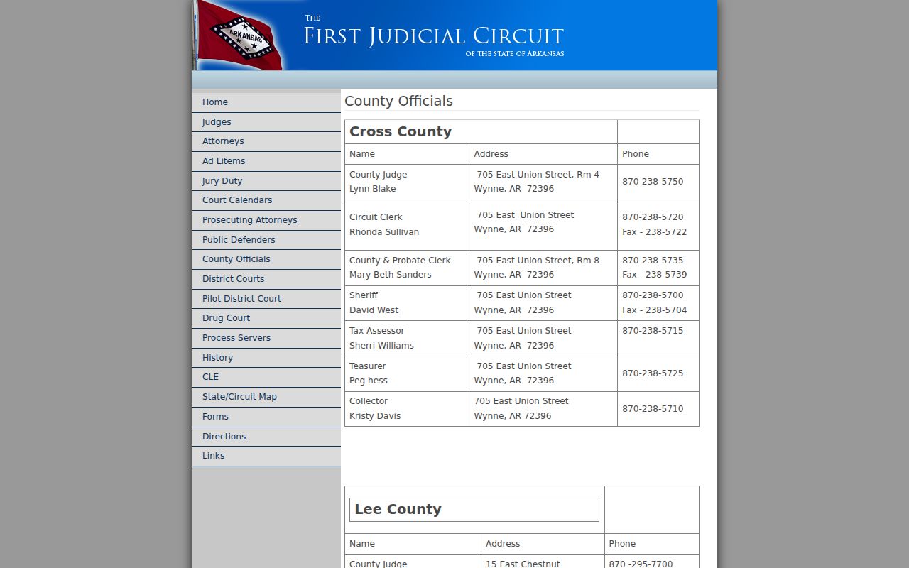 Lee County warrant records court and sheriff office directory